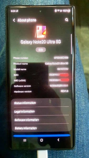 Samsung Note20 Ultra 5G Duel Sim 12/128 14