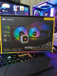 Corsait H100i RGB Platinum 240mm dual 140mm pwm fans with box