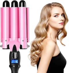 3 Barrel Curling Iron Wand Hair Crimper with Dual Voltage