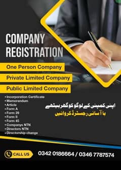 COMPANY REGISTRATION SERVICES- SECP- FBR-PEC- IPO- PSW- TOURISM/DTS