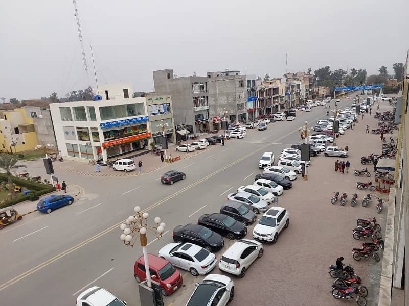 3 MARLA COMMERCIAL PLAZA (GROUND + TWO FLOOR) WITH 30 FEET CAR PARKING @ MAIN 80 FEET ROAD IN AL KABIR TOWN PHASE 2 BLOCK USMAN 5