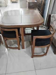 4 chairs dining table in sheesham wood