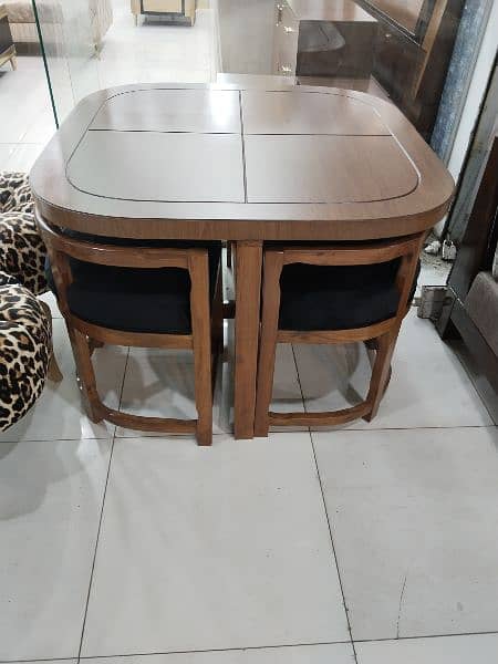 4 chairs dining table in sheesham wood 1