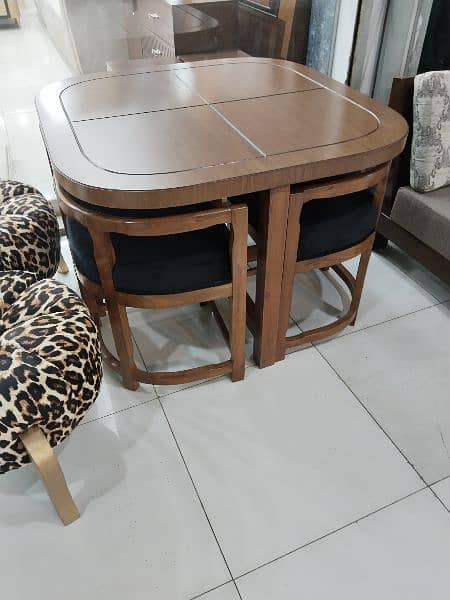 4 chairs dining table in sheesham wood 2