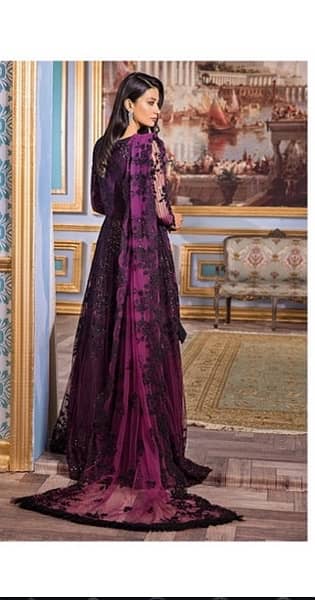 2pc reign maxi with dupatta dark purple with black embroidery 10