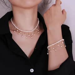 beautiful pearls necklace set