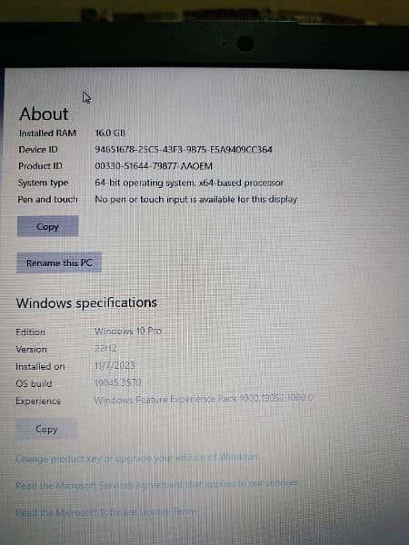 Hp laptop core i5 janretion 4 all okay 16gb ram 64gb harad 7