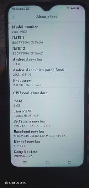 vivo mobile good condition 2