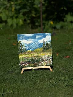 mountain land scape painting