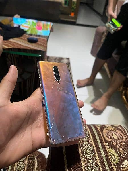 OnePlus 8 pink ora colour back crack 1