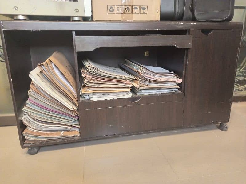 important Office table 3 pcs set side table & file cabinet 7