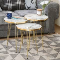 Set of 3 coffee tables , Nesting tables for office and home use .