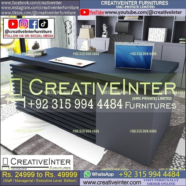 Executive Office table computer desk design furniture chair Workstati 13