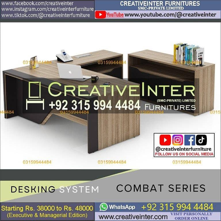 Executive Office table computer desk design furniture chair Workstati 14