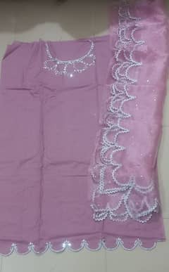 lawn suit with organza dupatta