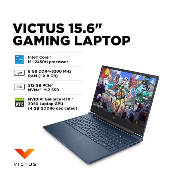 Brand new HP Victus 15 FA0033dx core i5 12 gen 8/512 gb RTX 3050 144Hz 0