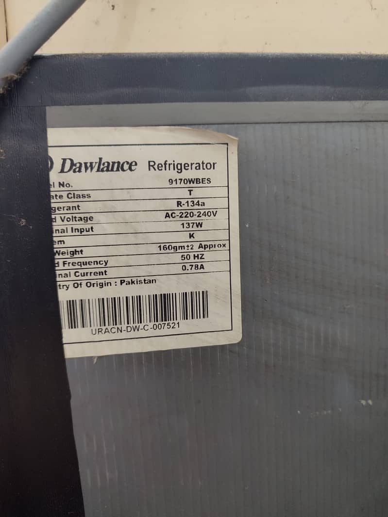 DAWLANCE REFRIGERATOR (Fridge + Freezer) 9170 WBES 12CFT R-134a 4