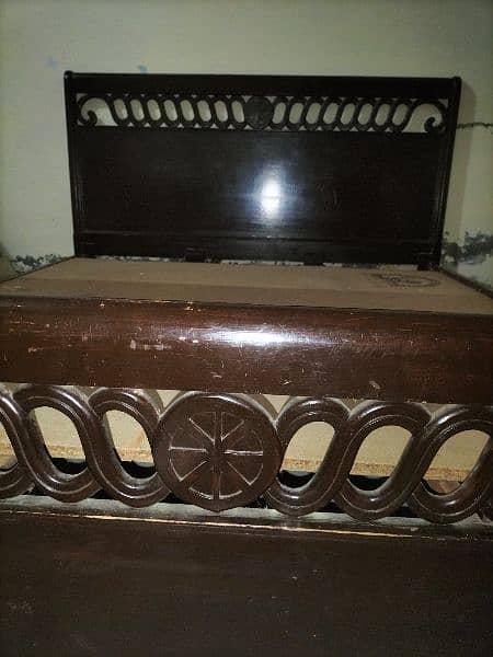 Wooden bed for sale with side tables 2