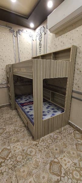 double bunk bed wood color 1