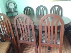 Elegant Solid Wood Dining Table Set with 6 Chairs