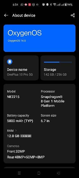 Oneplus 10 pro (NE2215) dual PTA 1