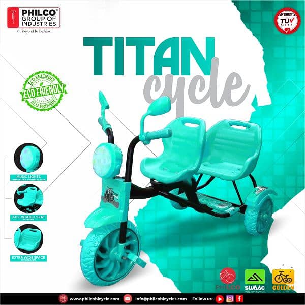 Titan Double Seat Tricycle 0