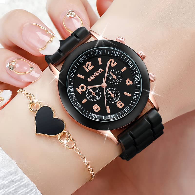 Women Quart Watch Fashion Silicone Band Perfect for Fashionable Design 0