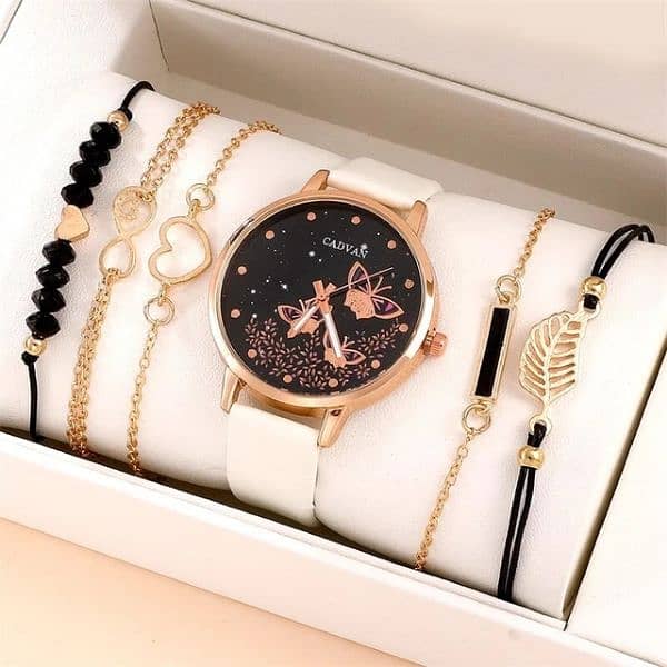 Women's luxury Rhinestone gold watch with rhinestones - white bracelet 11