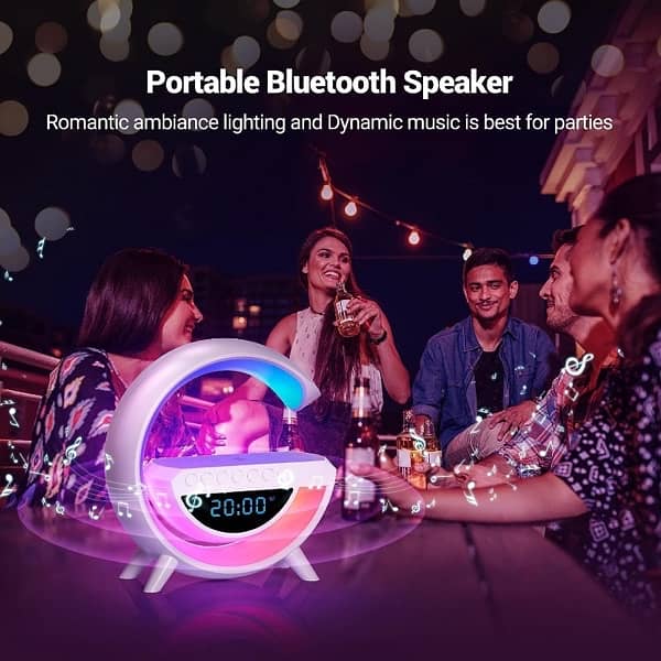 BT-3401 LED Display Wireless Phone Charger Bluetooth Speaker 4