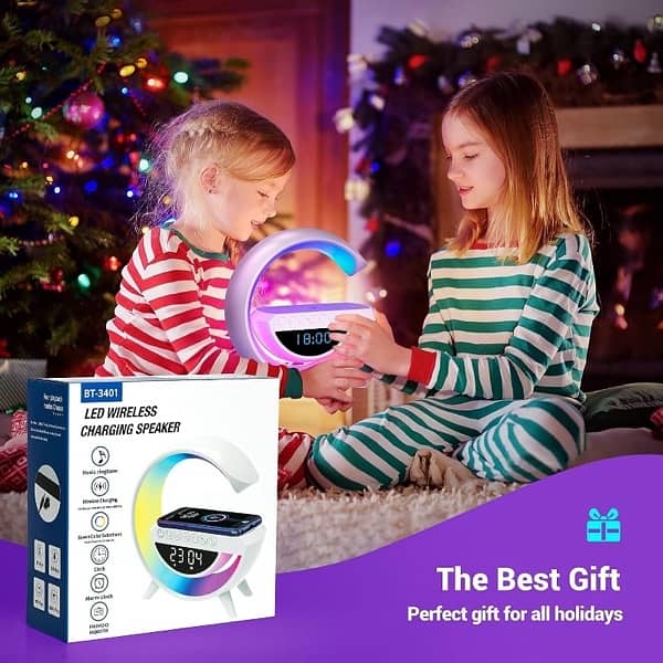 BT-3401 LED Display Wireless Phone Charger Bluetooth Speaker 8