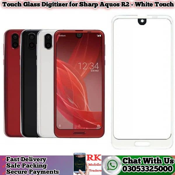 Sharp Aquos R2 Original Touch OCA Glass 3