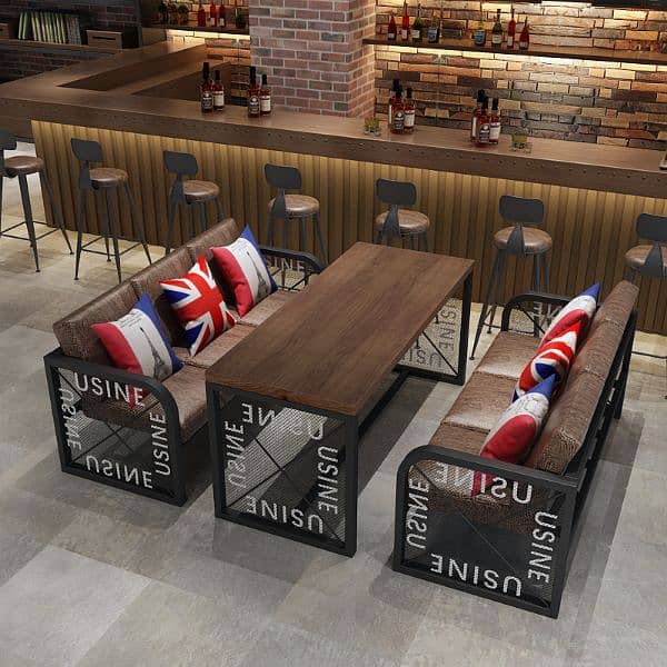 Sofa Set High Back Cafe Fast Food Marquee -Restaurant Hotel Cafe Ban 1