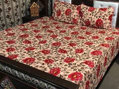 3 PC's crystal cotton printed double bedsheet