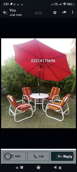 OUTDOOR GARDEN RATTAN UPVC FURNITURE SOFA SET CHAIRS TABLE UMBRELLA 7