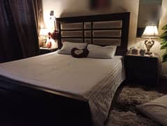 Double / King bed set with mattress and dressing table