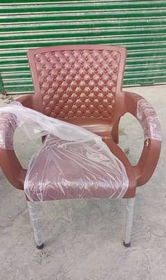 plastic chairs and table