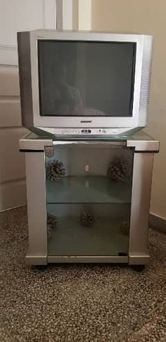 Sony TV with trolly, silver colour, best performance