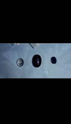 Buy 3 stones blue sphaire oval shape 3stoneBlackAqeeq,Mohenajaf,neelum