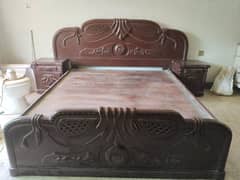 wooden double bed