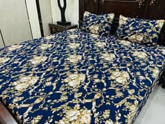 3 pics printed crystal cutton touble bedsheet