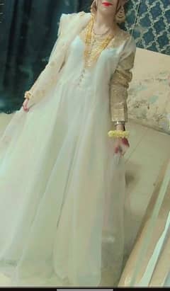 white CLR long frock 0