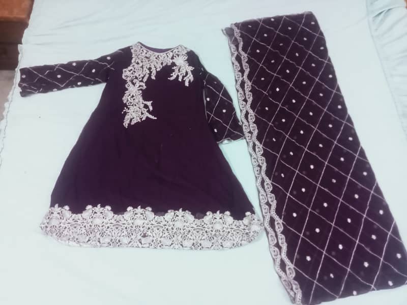 Dark Purple formal wedding dress girls 3