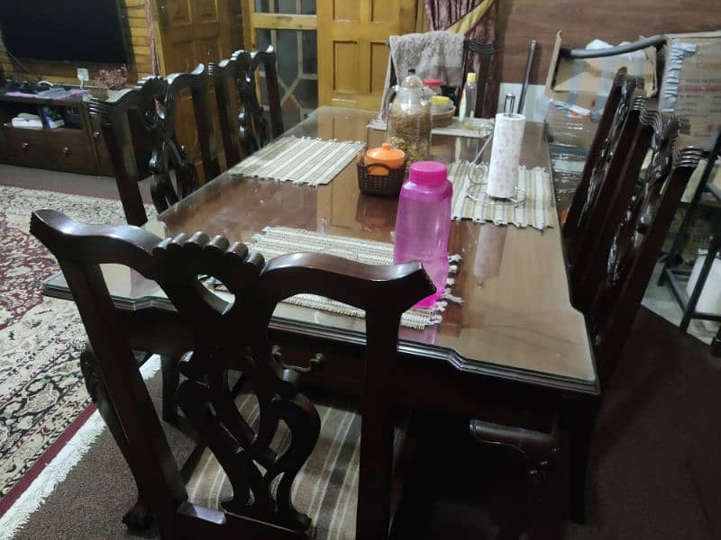 6 seater sheesham wood dining table 3