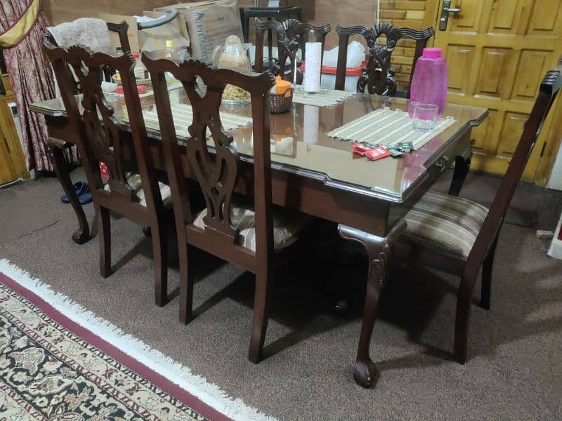 6 seater sheesham wood dining table 4