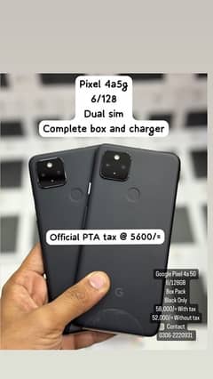 Google PIxel 4a 5G box pack Offical pta