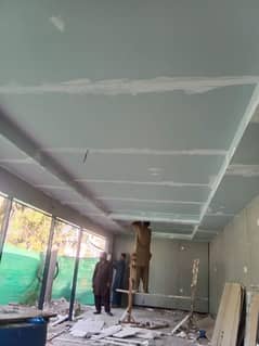 gypsum ceiling and partition and pop ceiling