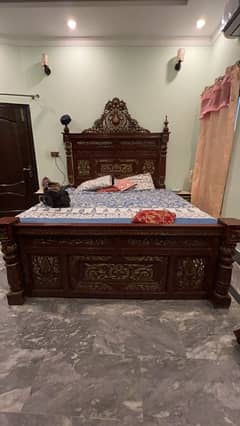 bed with dressing table