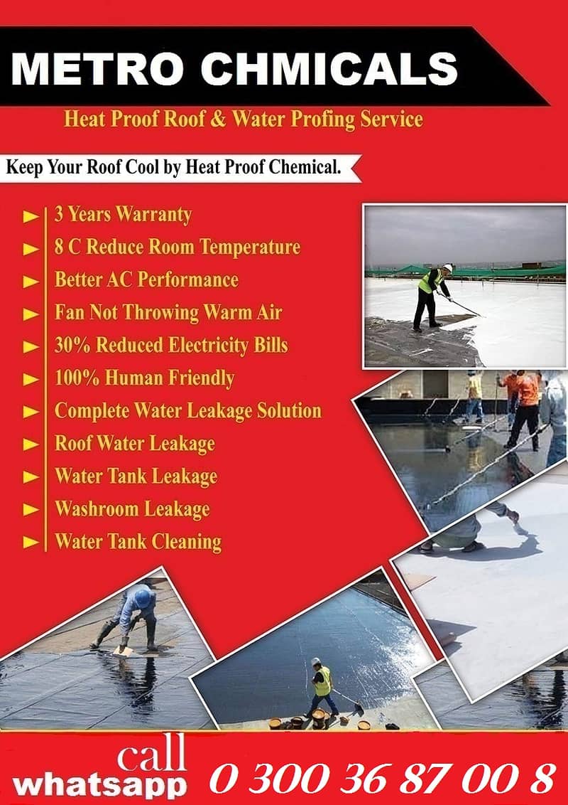 Roof leakage seepage waterproofing & Roof Heat Proofing 5