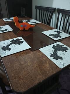 wooden Dinning table with six chairs