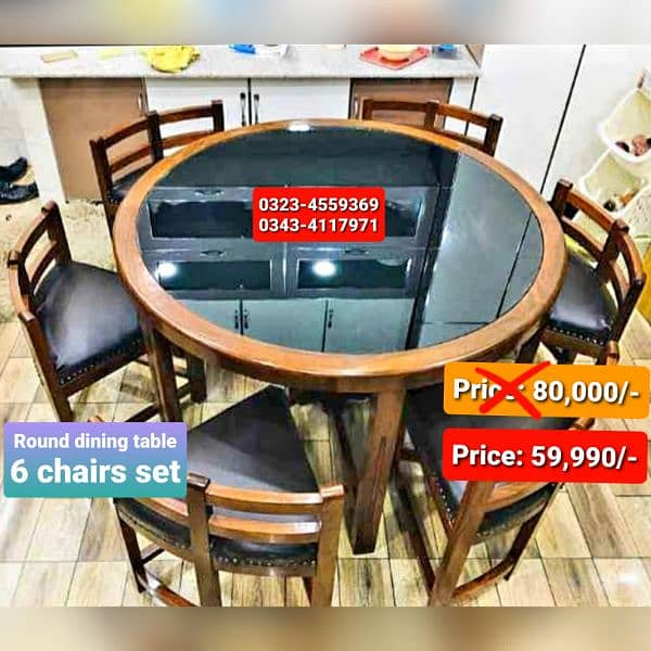 Smart dining table/round dining table/4 chair/6 chair/dining table 8